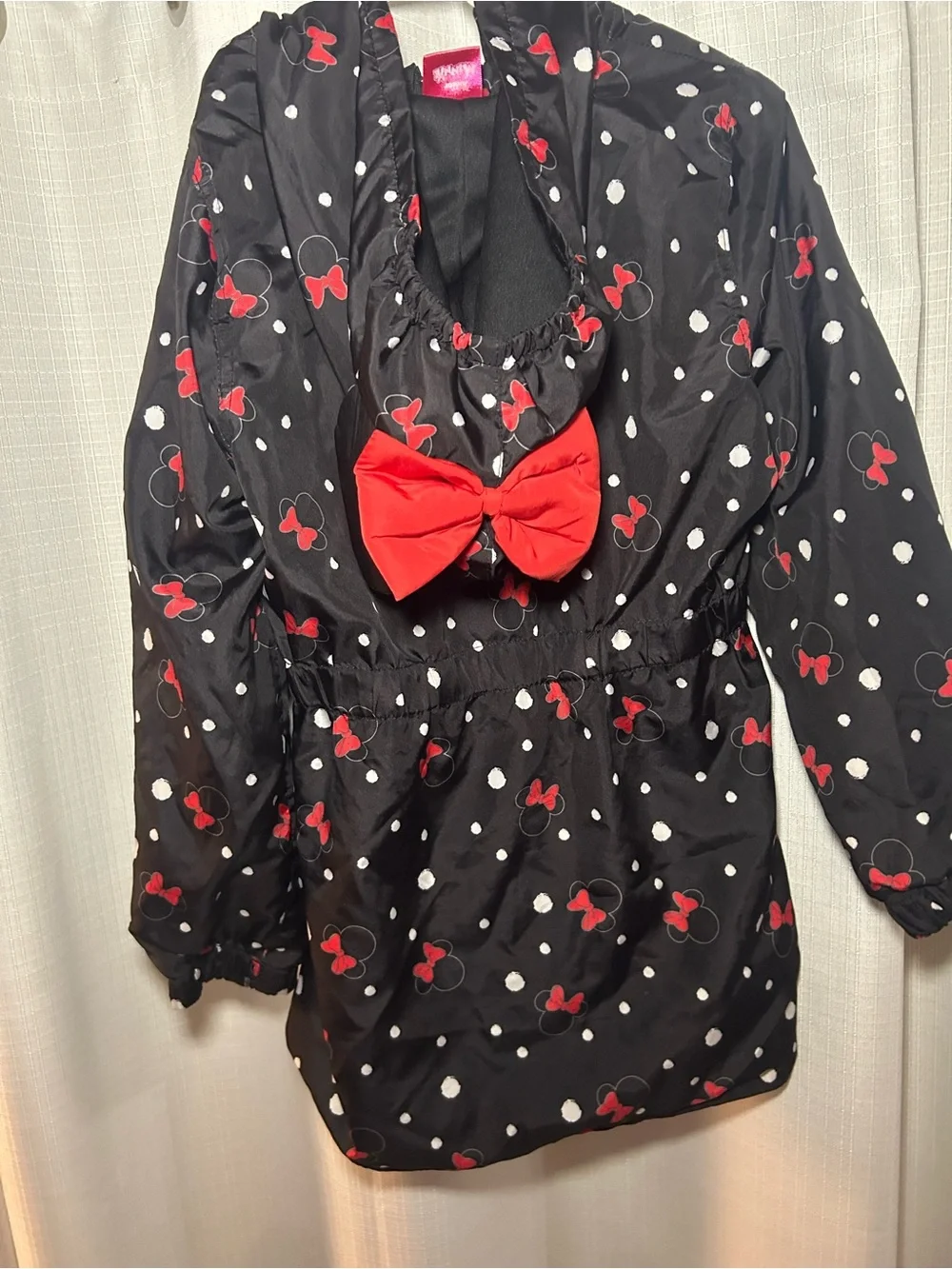 Betsey Johnson Black Hoodie with Pink and Red Bow Accents